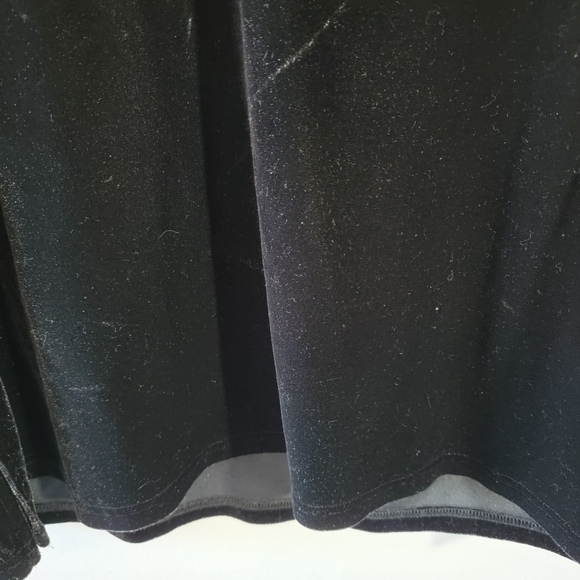 VTG August Silk Black V-Neck Long Sleeve Velvet Top Sz L Whimsigoth Fairy Grunge - Picture 4 of 9